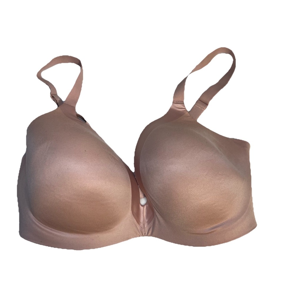 Victoria's Secret Women's Bra 36DD Lined Semi-Demi No‎ Wire, beige Satin